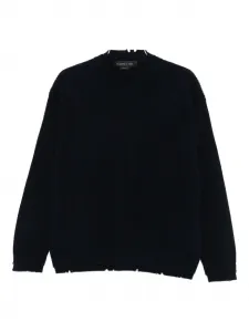 Шерстяной свитер с круглым вырезом FEDERICO CINA, синий