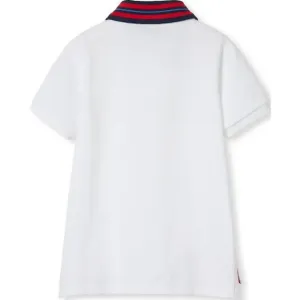 Детская футболка Polo с умеренным воротником GUCCI, белый