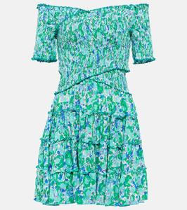 Солад цветочное плиссированное мини-платье Poupette St Barth