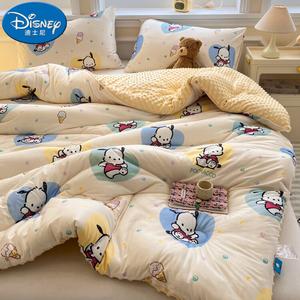 Disney Одеяло Sanrio Doudou 200x230 см, хлопковое, утепленное, цвет Yellow Pochacco Dog, вес 4 кг