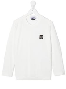 Stone Island Junior футболка с нашивкой-логотипом, белый