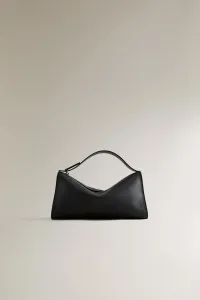 Мини-кожаная сумка Zara, черный