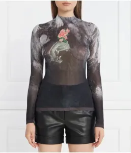 Длинная блузка-пуловер slim fit Desigual, графитовый