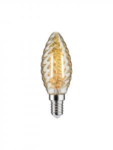 Винтажная версия, стандартная светодиодная свеча 230 В, витой стеклянный плафон  Paulmann