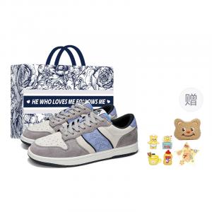 Kappa Антискользящие износостойкие низкие скейтерские кроссовки унисекс OG - сине-серые в подарочной упаковке, цвет Blue Gray Shopping Bag