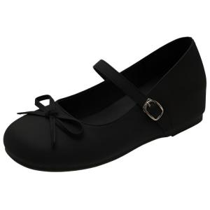 WUJI Женские туфли Мэри Джейн на массивном каблуке черные, цвет Black