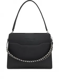 Сумка-тоут с плетеной ручкой TOUS, черный