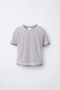 Футболка с изображением двойного балета Zara, розовый