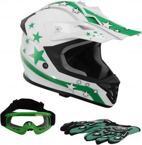 Шлем детский ATV Youth Helmet Pegstreamliner для мотокросса, зеленый