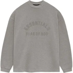 Футболка из хлопка с логотипом Fear Of God Essentials, heather серый