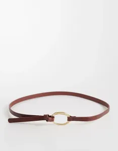 Коричневый супертонкий ремень Mango