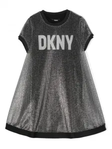 Платье мини с логотипом Dkny Kids, серый
