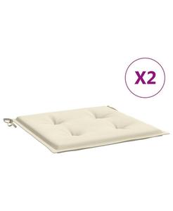 VidaXL Комплект из 2 подушек для стула, кремовая ткань Оксфорд