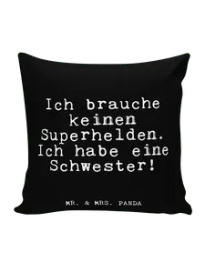 Подушка Mr & Mrs Panda 40x40 Ich brauche keinen Superhelden, черный