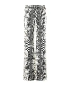 Хлопковые брюки с принтом белого тигра Roberto Cavalli, черный