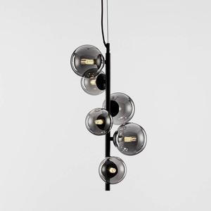 Подвесной светильник Nova Luce Odillia Typ B, дымчатое стекло / алюминий - 6 ламп - черный