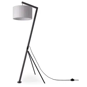 Торшер GALLOW E27, современный для гостиной, тренога, дерево, металл, винтаж, патрон E27 Paco Home, черный