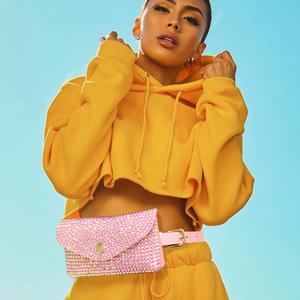 Блестящая сумка-конверт через плечо FASHNZFAB, светло-розовый