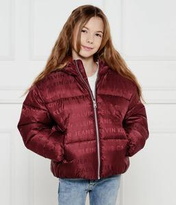 Куртка детская Calvin Klein Jeans теплая атласная, бургундия
