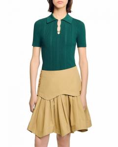 Поло свитер Sandro, зеленый