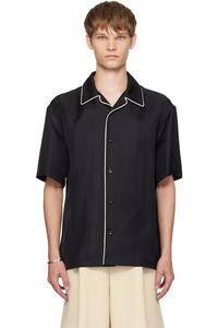 Рубашка из жидкой вискозы Jil Sander, черный