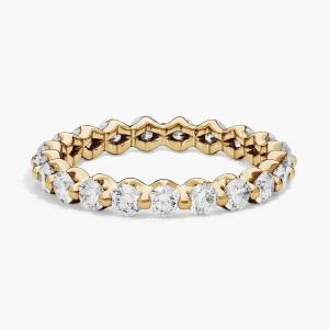 Кольцо с плавающим выращенным в лаборатории бриллиантом Eternity из 14-каратного желтого золота (1 1/2 карата Tw. - FG / VS2-SI1) Blue Nile