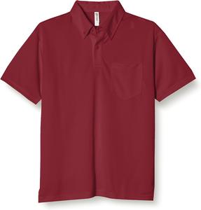 Футболка-поло Glimmer 00331-ABP с коротким рукавом, плотность ткани 4,4 унции, на пуговицах, с карманом, красный/бордовый