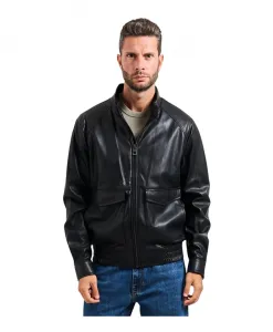 Черная куртка из искусственной кожи на молнии Guess, черный