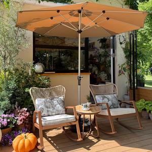 Fantasy Садовое кресло-качалка из ротанга aisha swings, 2 кресла, столик и зонт, комплект из 4 предметов, цвет brown