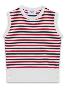 Детский полосатый топ без рукавов из трикотажного полотна Thom Browne Kids, красный