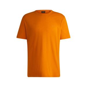 Футболка прямого кроя из хлопка-слабл с логотипом BOSS, светло-оранжевый