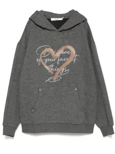 Худи с графичным принтом B+Ab, серый