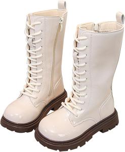 Девчачьи высокие ботинки панк зима, ботинки с круглым носком, теплые нарядные ботильоны, противоскользящие, боевые ботильоны, милые нарядные ботинки Generic, #002