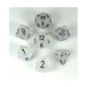 Poly Set Прозрачный с черным (7), Dice - Frosted - Poly Sets (Chessex)