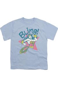 Футболка DC Comics с блестками, короткий рукав, для подростков Gildan, светло-голубой