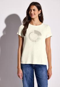 Футболка с принтом MIT SCHMUCKSTEINEN Street One, кремовый