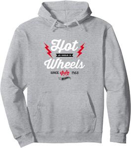 Толстовка с капюшоном Hot Wheels - Vintage Badge Flame Pullover Sweatshirt Hoodie, серый