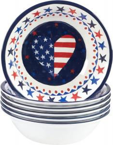 Certified International Stars & Stripes меламиновая универсальная миска 650 мл, набор 6 шт, мультиколор