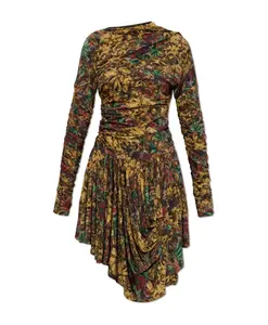 Платье с драпировкой Ganni, мультиколор