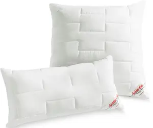 Подушка из микрофибры Schlaf-Gut "Юта", наполнитель: волокнистые шарики из полиэстера, чехол: ткань хлопок/полиэстер, стеганая, (1 шт.), прочная и недорогая 40х80 см, белый