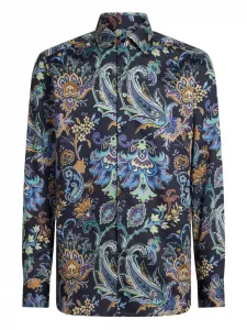 Рубашка с длинными рукавами и принтом пейсли Etro, синий