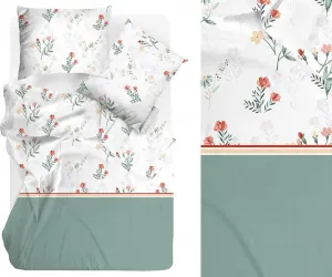 Постельное белье, хлопковое постельное белье, высшего качества, премиум 160x200 Saggio Green, цветочный Greno