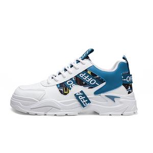 Мужские повседневные туфли Low top EGCHI, белый/синий