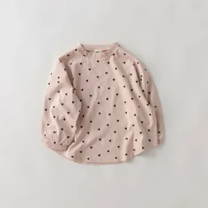 Футболка с длинными рукавами и принтом по всей поверхности Branshes, цвет 31: Pink Heart Pattern