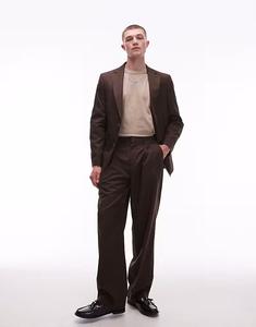 Широкие брюки коричневого цвета Topman