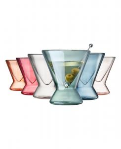 Набор из 6 классических бокалов для мартини без ножки Khen The Wine Savant, мультколор