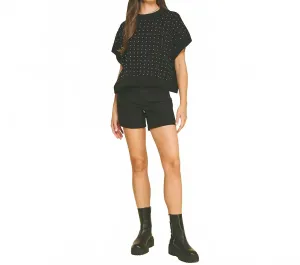 Вязаный топ Elowen со стразами, черный Pinch