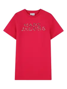 Платье-футболка с декорированным логотипом Marc Jacobs Kids, красный