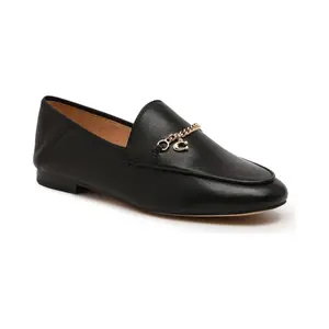 Кожаные мокасины Hanna Loafer Coach, черный