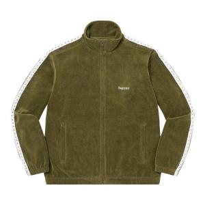 Куртка Supreme Studded Velour Track Jacket 'Olive', зеленый